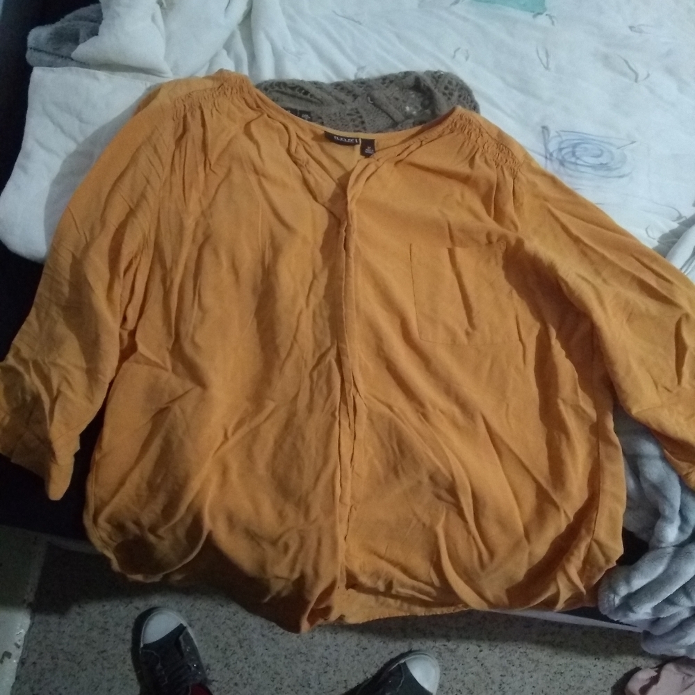 Orange three quarter sleeve